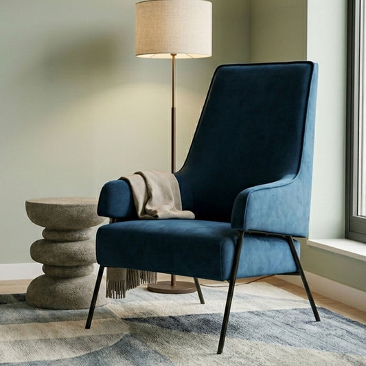 Henia Blue Velvet Chair