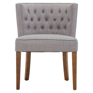 Parkside Grey Fabric Curved Dining Chair