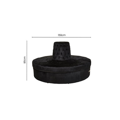 Black Velvet Modular Round Sofa | Hartford