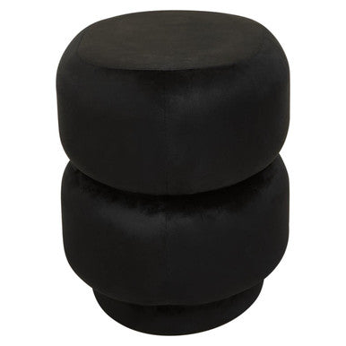 Hartford Black Velvet Oval Pouffe