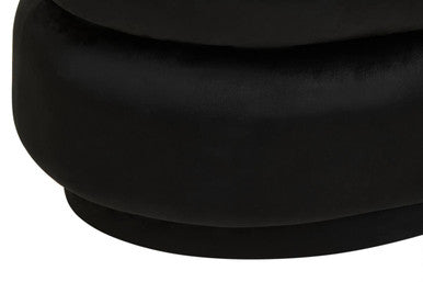 Hartford Black Velvet Oval Pouffe