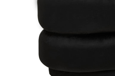 Hartford Black Velvet Oval Pouffe