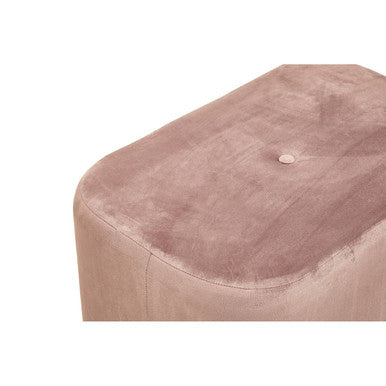 Hartford Dusty Pink Velvet and Matte Gold Rectangular Pouffe