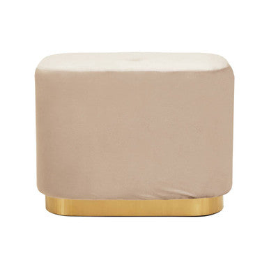 Hartford Mink Velvet and Matte Gold Rectangular Pouffe