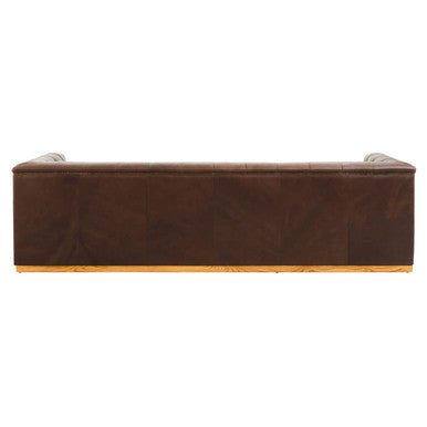 King Three Seater Modern Chesterfield Dark Brown Leather Sofa