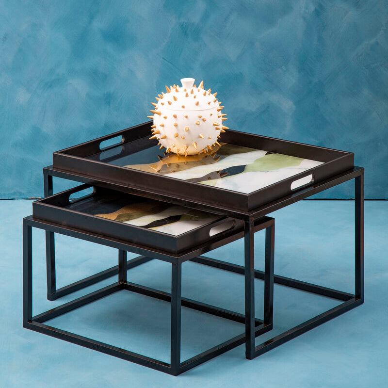 Celina Set Of 2 Assorted Colour Nesting Tables