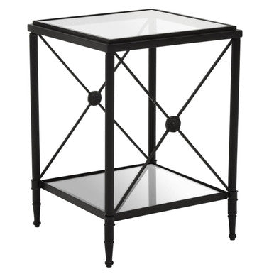 Axis Square Black Finish Side Table