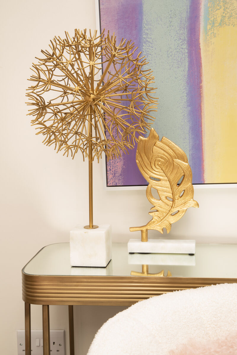 Ella Gold Console Table with Mirror Top