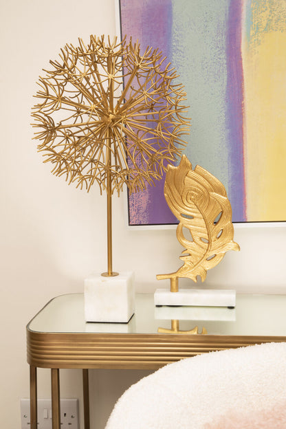 Ella Gold Console Table with Mirror Top