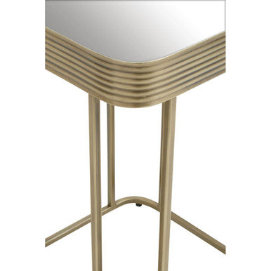 Ella Gold Side Table with Mirror Top