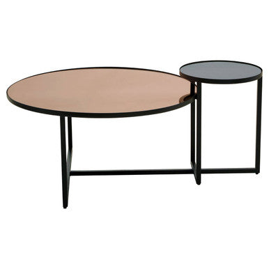 Cercle Smoked Mirror 2 Tier Coffee Table
