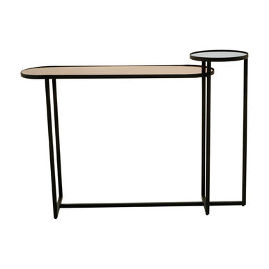 Cercle Smoked Mirror 2 Tier Console Table