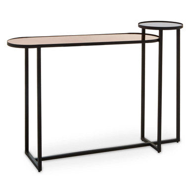 Cercle Smoked Mirror 2 Tier Console Table