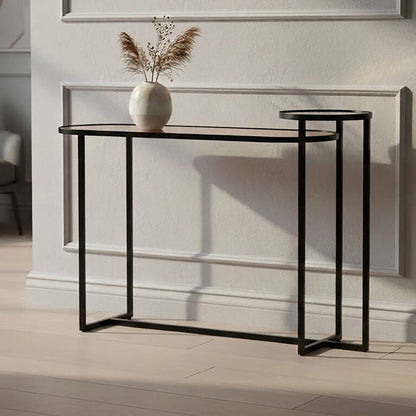Cercle Smoked Mirror 2 Tier Console Table
