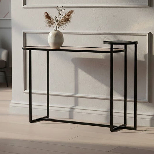 Cercle Smoked Mirror 2 Tier Console Table