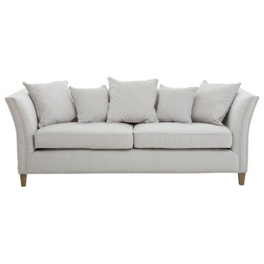 3 Seater Grey Fabric Sofa, Sutton