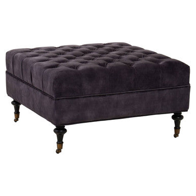 Sabrina Grey Velvet Ottoman