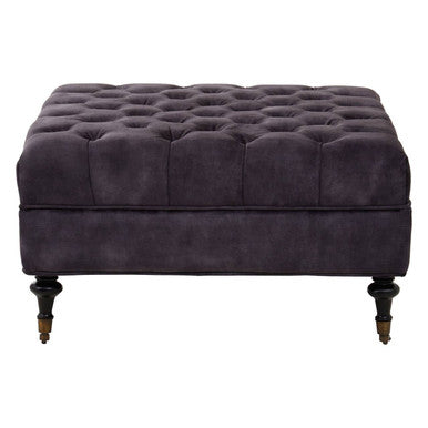 Sabrina Grey Velvet Ottoman