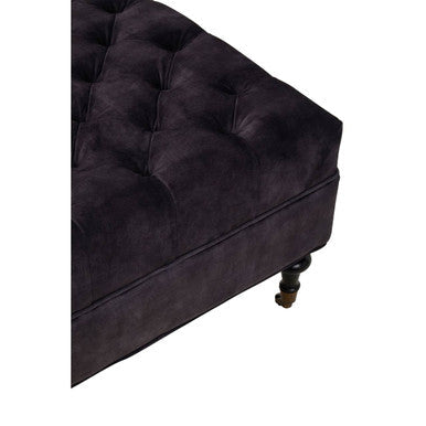 Sabrina Grey Velvet Ottoman