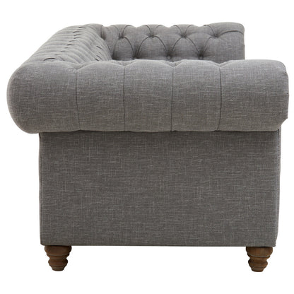 Stella Three Seat Grey Linen Sofa