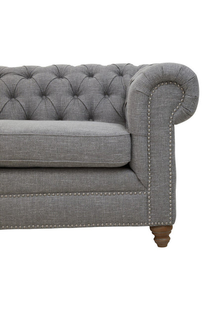Stella Three Seat Grey Linen Sofa