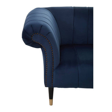 Siena Three Seat Midnight Velvet Sofa