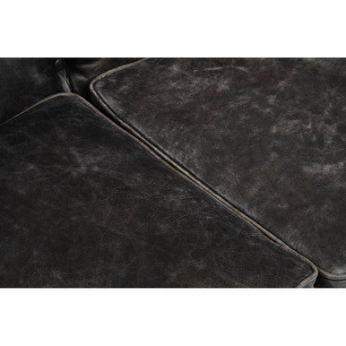 Hoxton Antique Black 3 Seat Chesterfield Leather Sofa