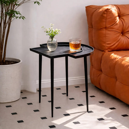 Simbolo Black Nickel Top Side Table