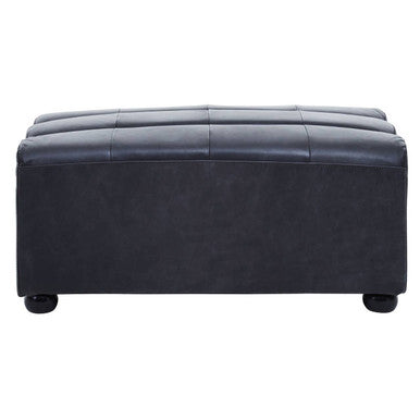 King Antique Black Leather Modular Ottoman