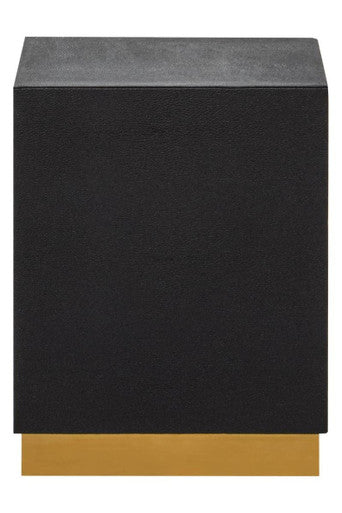Cardoba Square Black Shagreen Effect Side Table and Stool