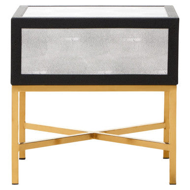 Cadiz 1 Drawer Shagreen Side Table