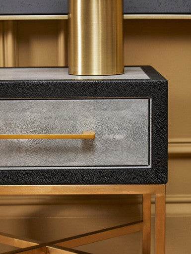 Cadiz 1 Drawer Shagreen Side Table