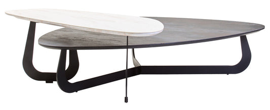 Imperia 2 Tier Large Asymmetrical Ceramic Coffee Table