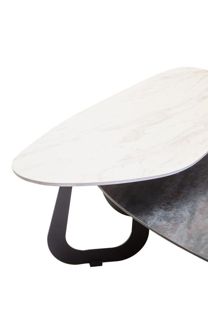 Imperia 2 Tier Large Asymmetrical Ceramic Coffee Table