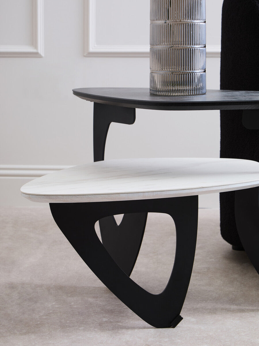 Imperia 2 Tier Small Asymmetrical Ceramic Coffee Table