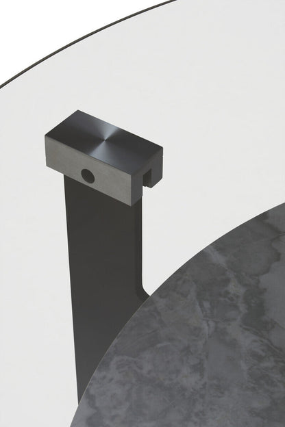 Imperia Round Grey Glass And Ceramic Large Coffee Table