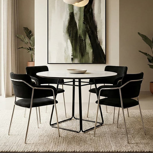 Imperia Ceramic Marble Effect Round Dining Table