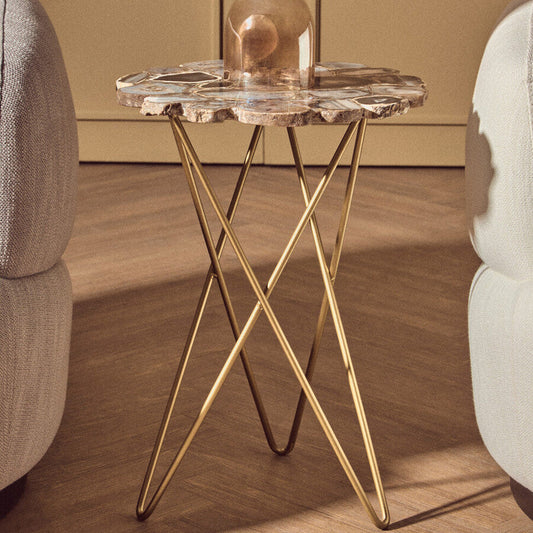 Jaipur Side Table with Agate Top
