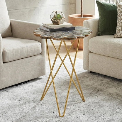 Jaipur Side Table with Agate Top