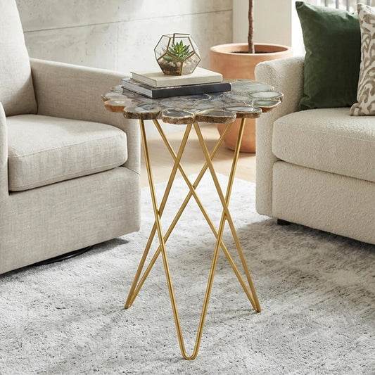Jaipur Side Table with Agate Top