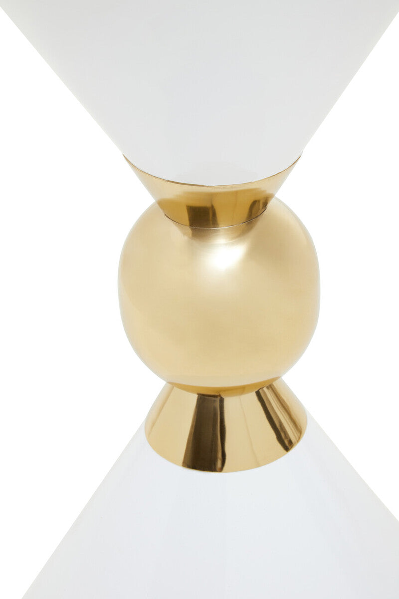 Jaipur White And Gold Finish Side Table