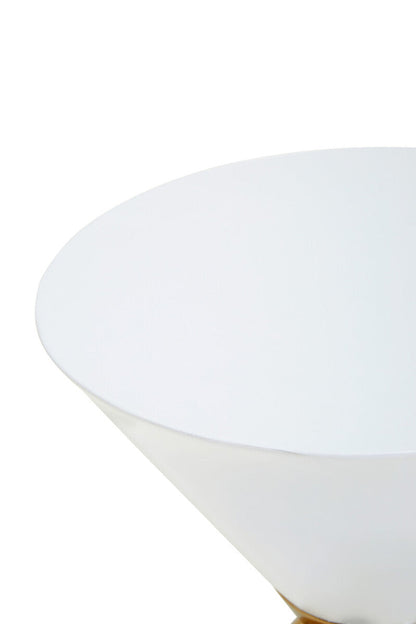 Jaipur White And Gold Finish Side Table