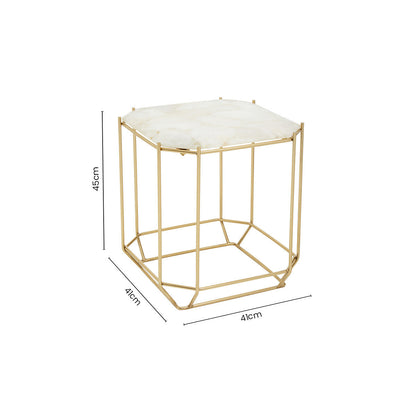 Jaipur White Quartz Side Table