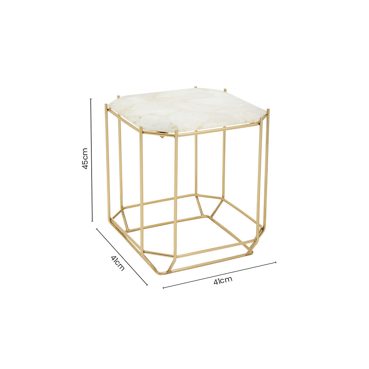 Jaipur White Quartz Side Table