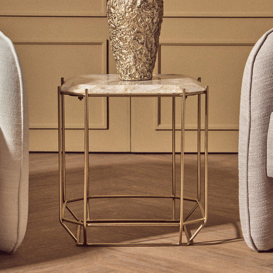 Jaipur White Quartz Side Table