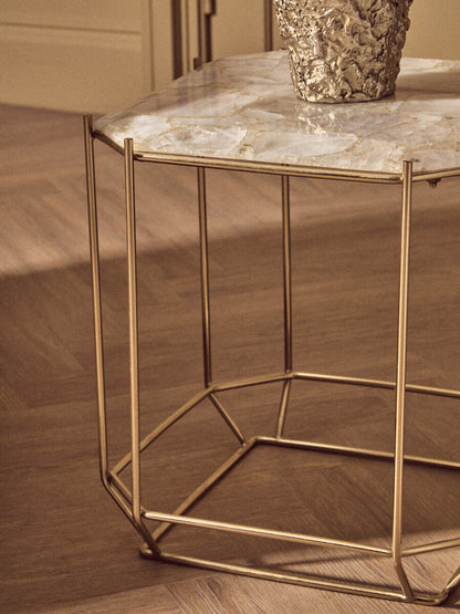 Jaipur White Quartz Side Table