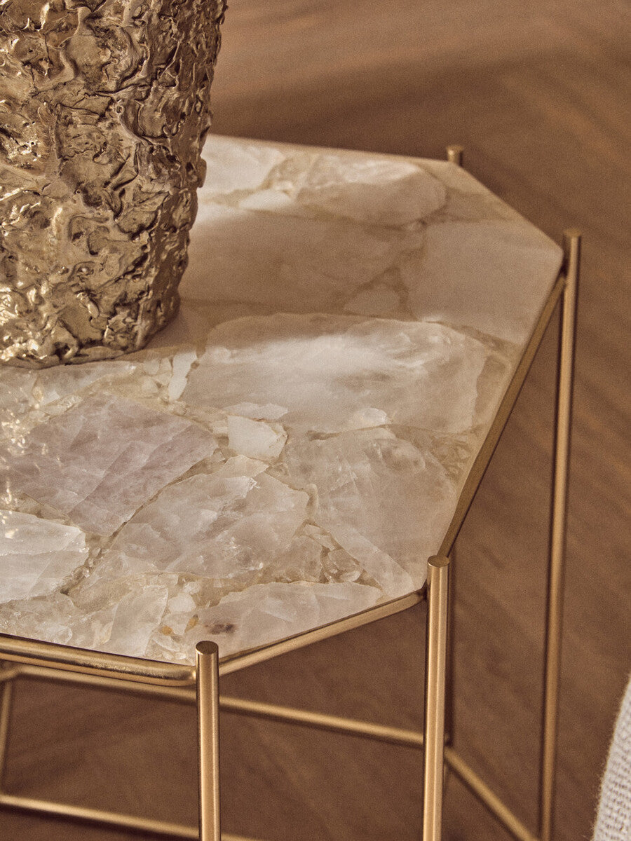 Jaipur White Quartz Side Table