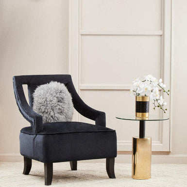 Oria Clear Glass Top and Gold Base Side Table