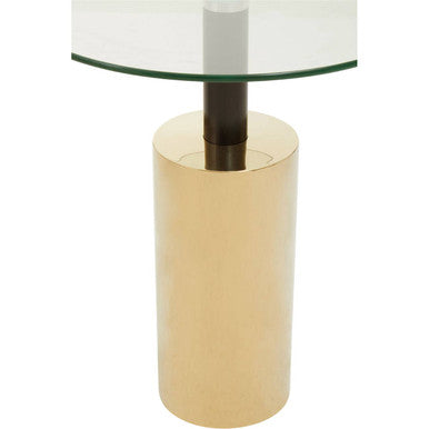 Oria Clear Glass Top and Gold Base Side Table