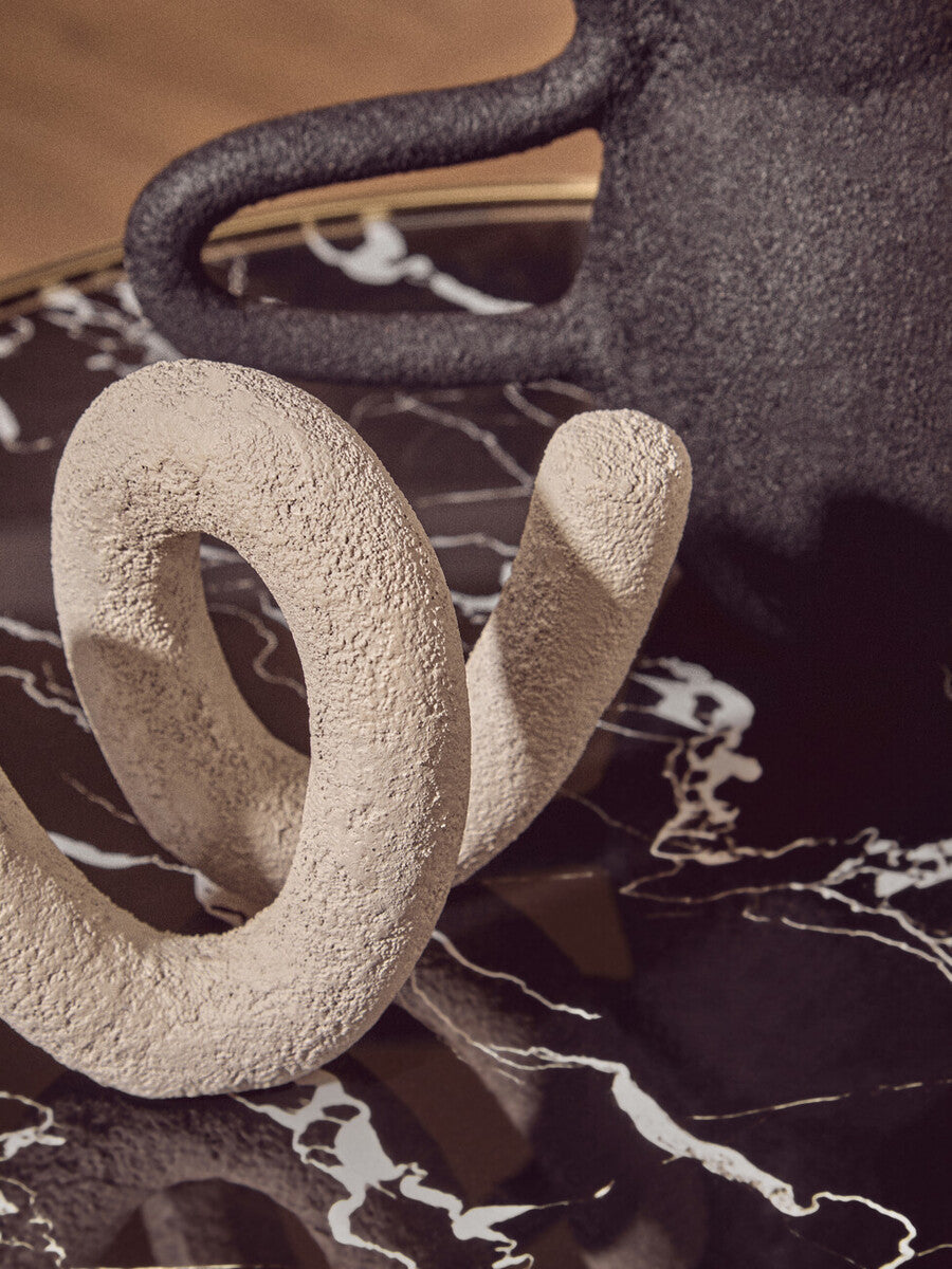 Oria Black Glass and Marble Base Side Table